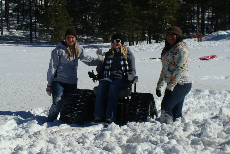 Make your own tracks in the snow with the tank chair